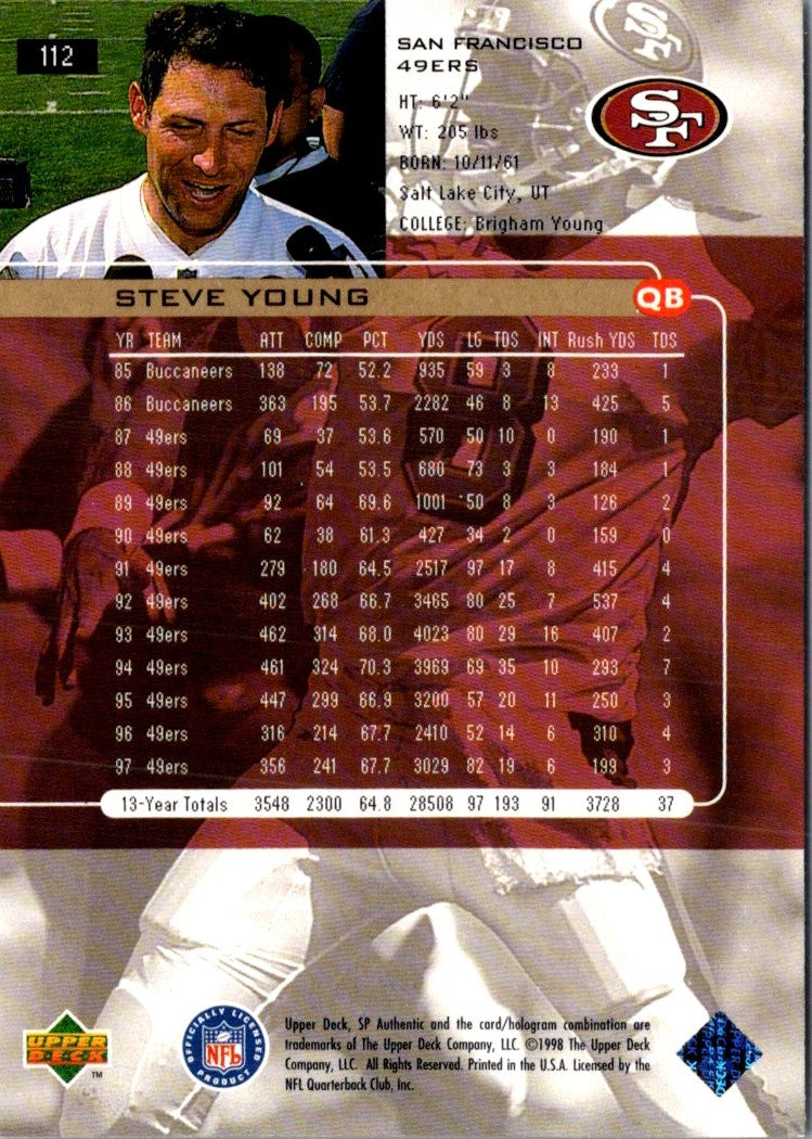 1998 SP Authentic Steve Young