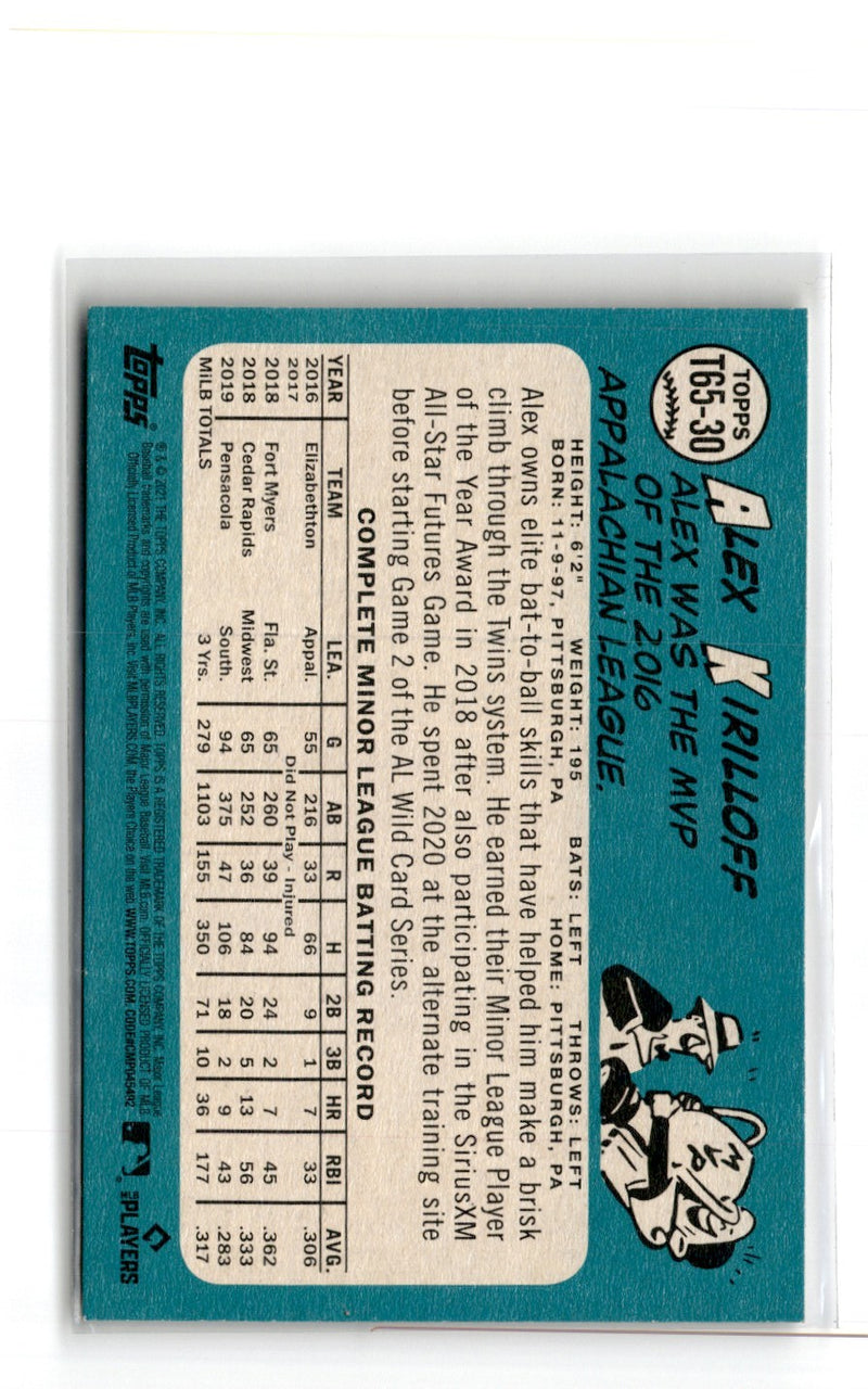 2021 Topps 1965 Redux Alex Kirilloff