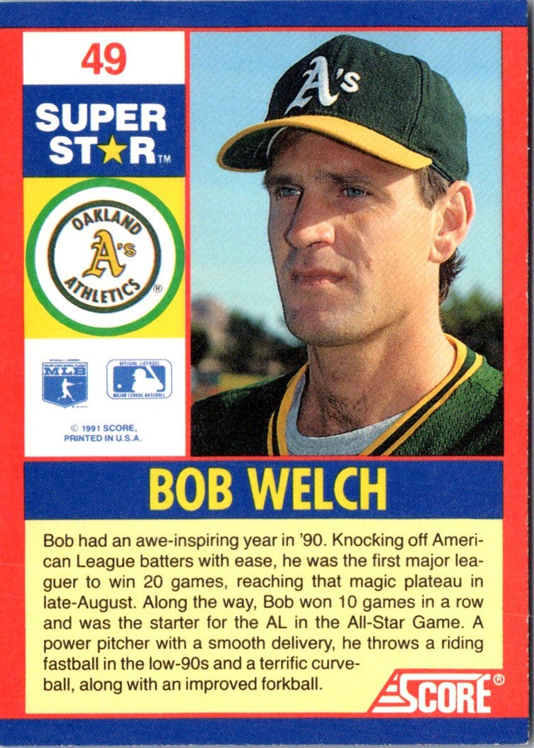 1991 Score 100 Superstars Bob Welch