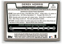 2012 Bowman Chrome Derek Norris #11 Rookie Refractor
