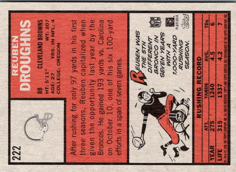 2005 Topps Heritage Reuben Droughns