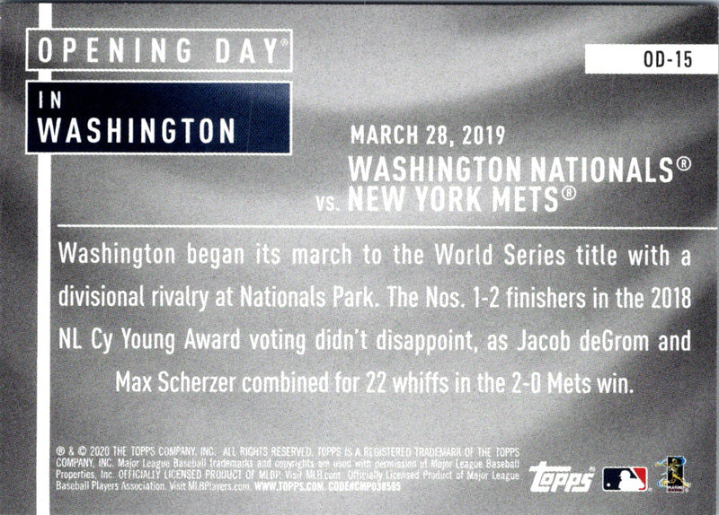 2020 Topps Opening Day Washington Nationals