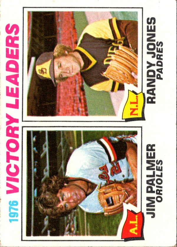 1977 Topps 1976 Victory Leaders - Jim Palmer/Randy Jones #5