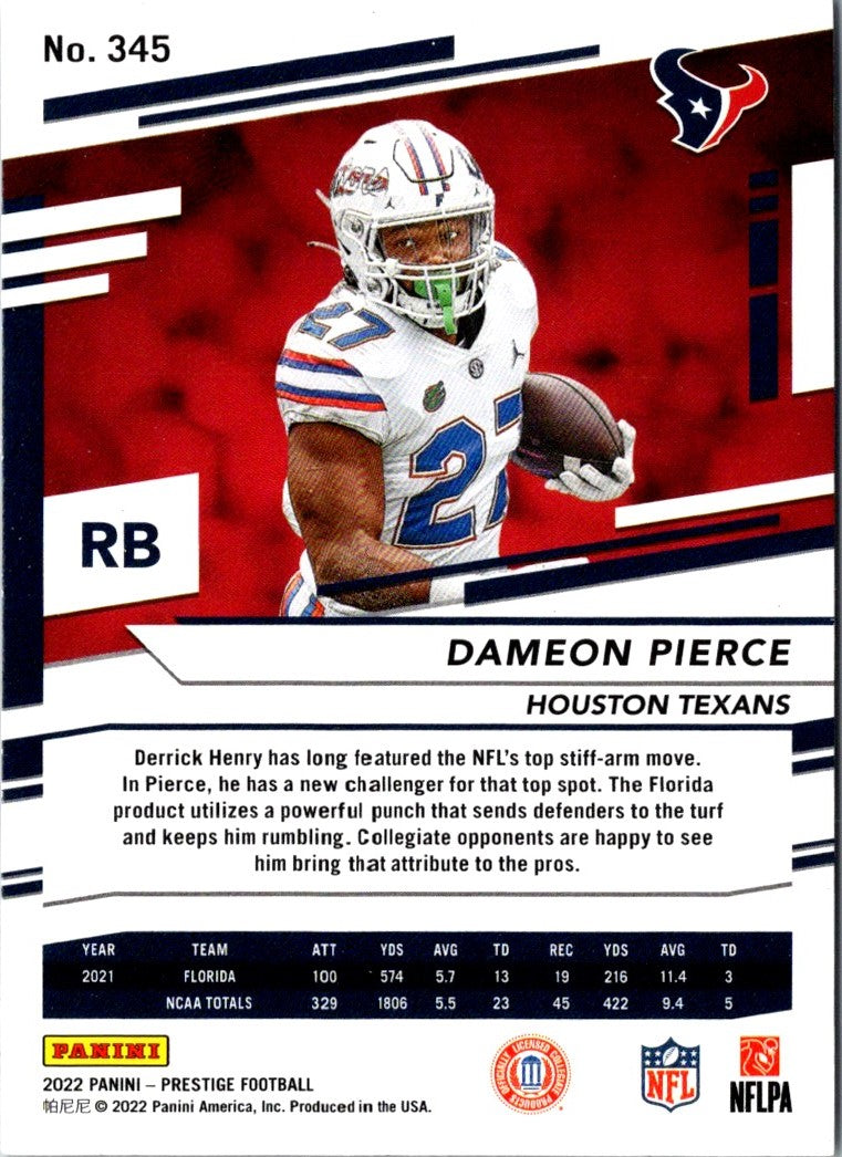 2022 Panini Dameon Pierce