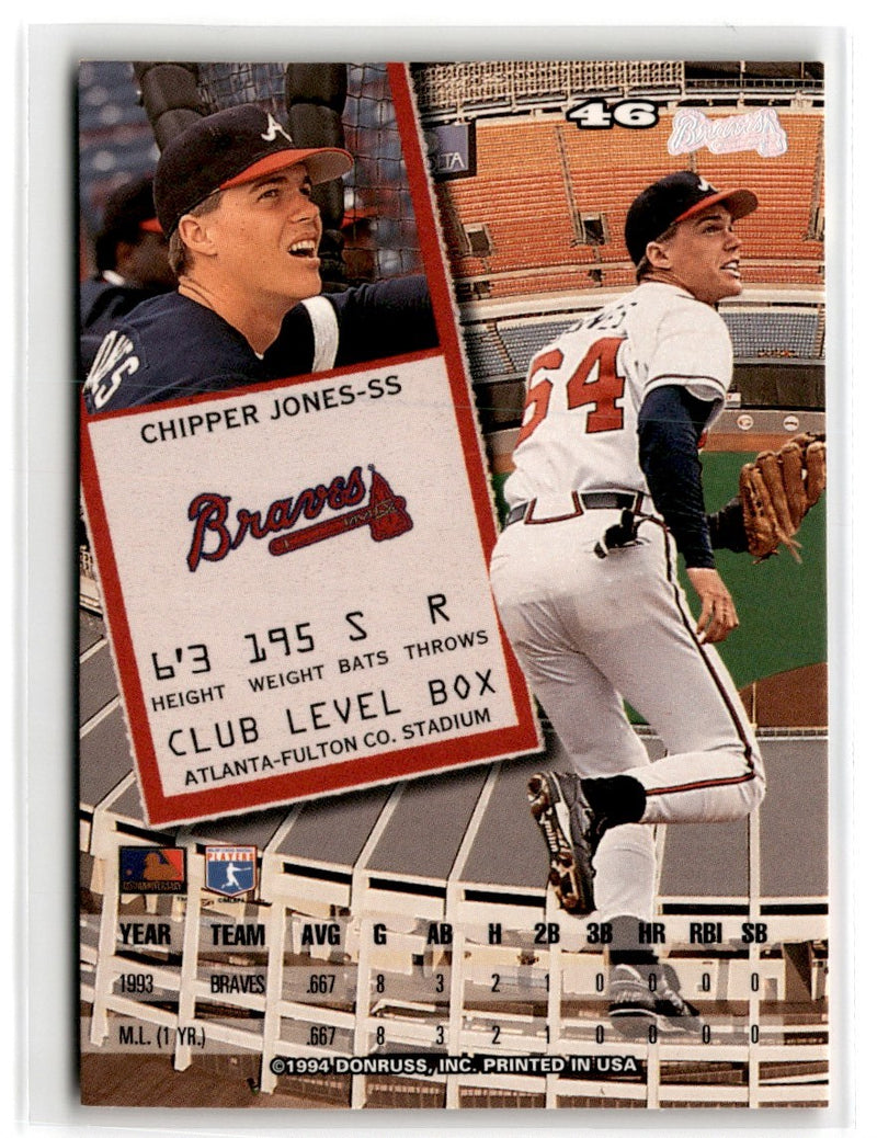 1994 Stadium Club Info Cards Atlanta Braves Topps 3 Trios