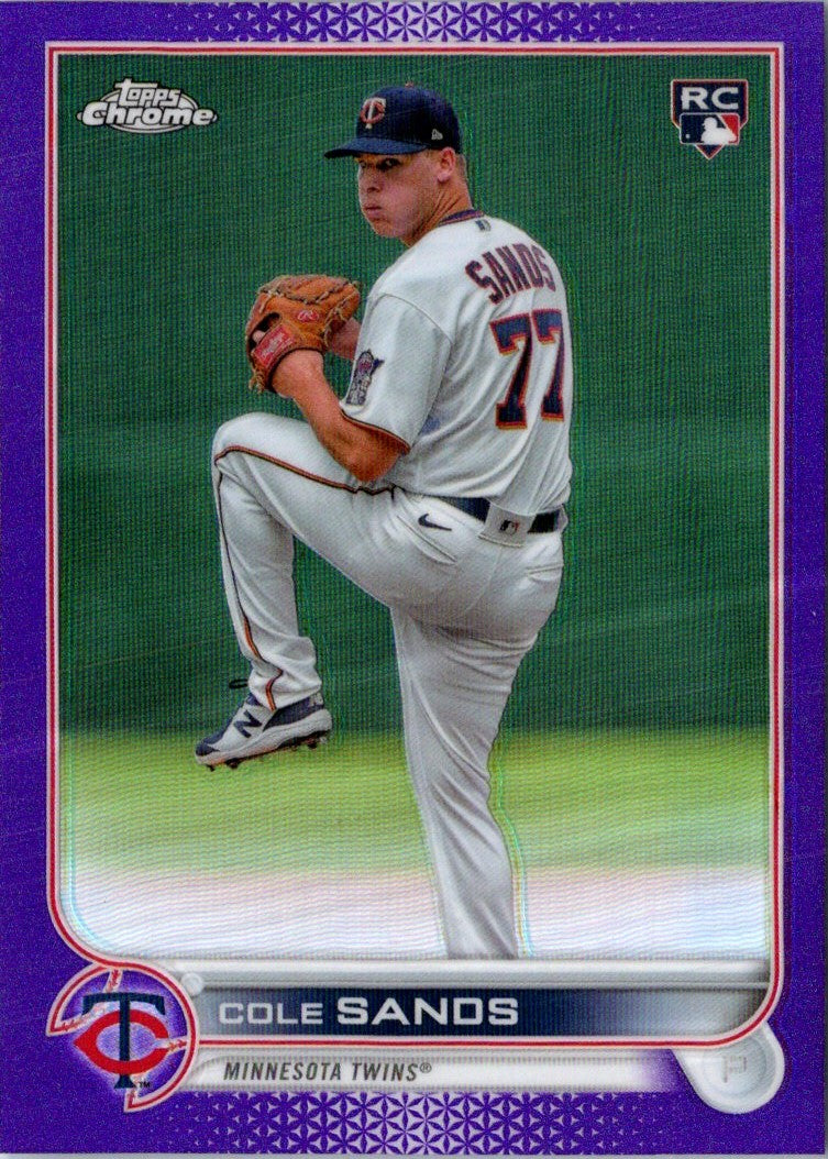 2022 Topps Chrome Update Purple Refractor Cole Sands