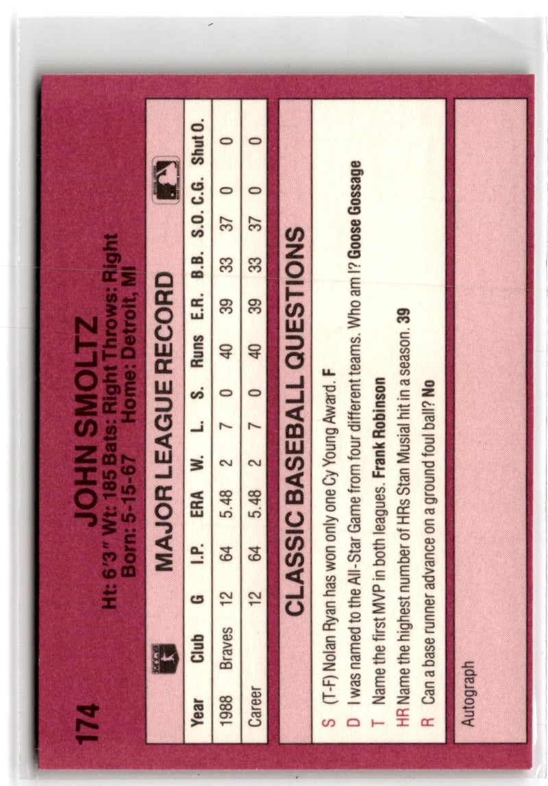 1989 Classic Travel John Smoltz