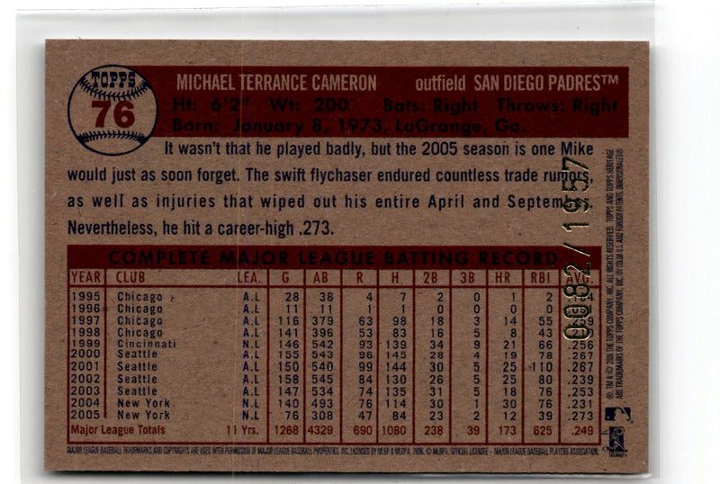 2006 Topps Heritage Chrome Mike Cameron