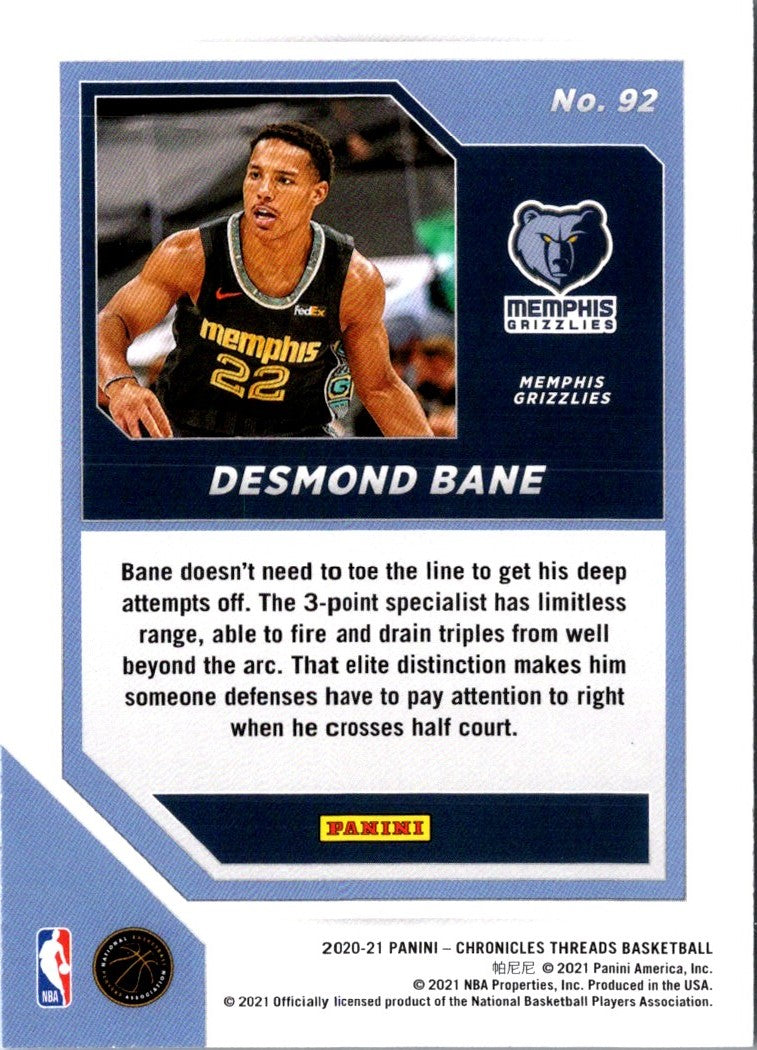 2020 Panini Chronicles Desmond Bane