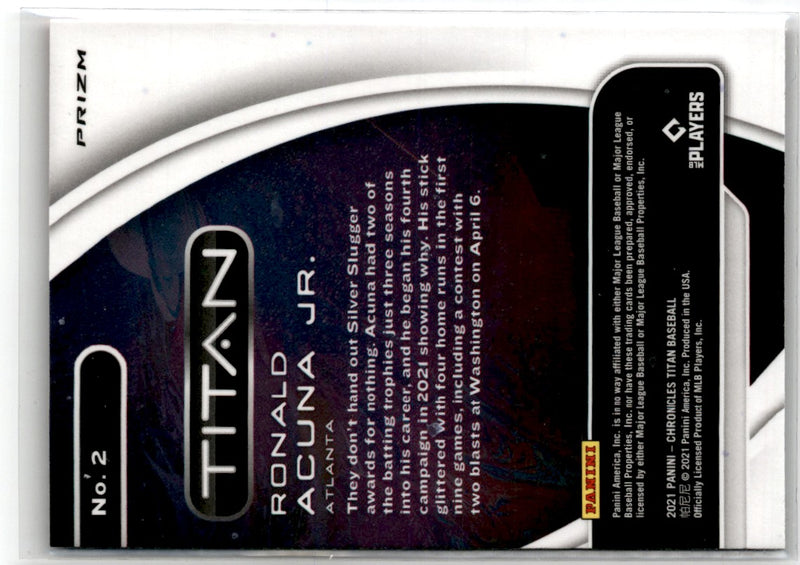 2021 Panini Chronicles Titan Pink Pulsar Ronald Acuna Jr.