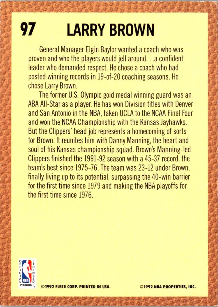 1992 Fleer Larry Brown