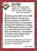 1991 Pepsi Superstar Jose Rijo