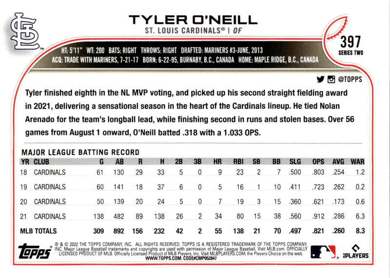 2022 Topps Tyler O'Neill