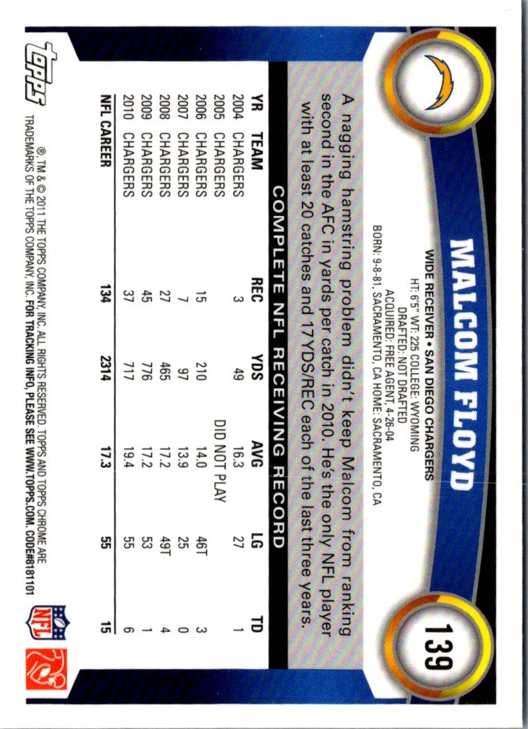 2011 Topps Chrome Malcom Floyd