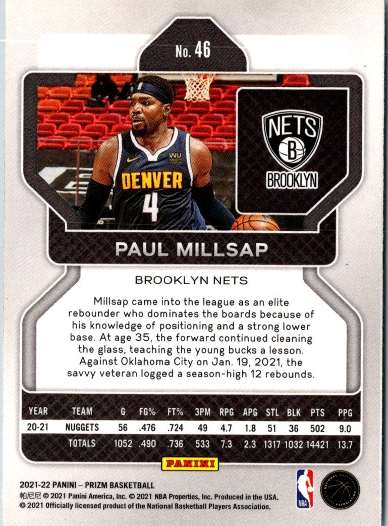 2021 Panini Prizm Blue Paul Millsap