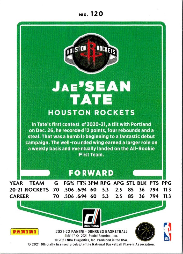 2021 Donruss Holo Red and Gold Laser Jae'Sean Tate