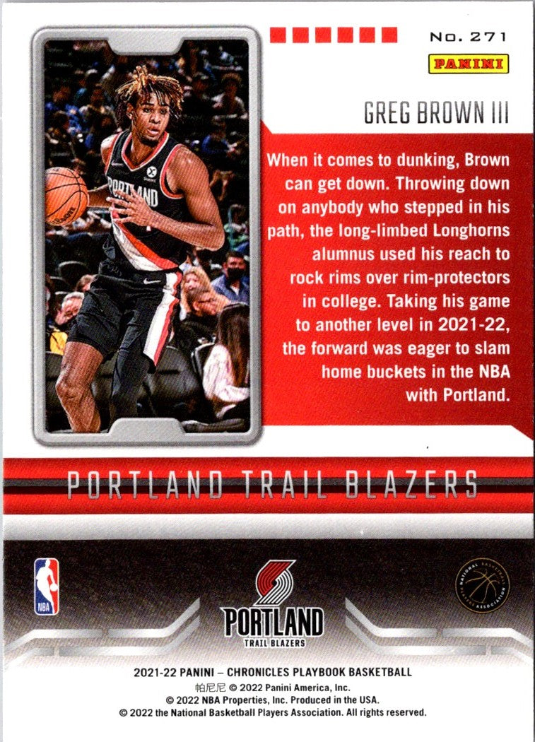 2021 Panini Chronicles Greg Brown III