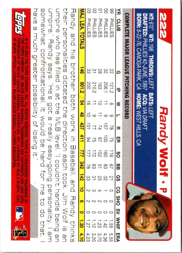 2004 Topps Randy Wolf