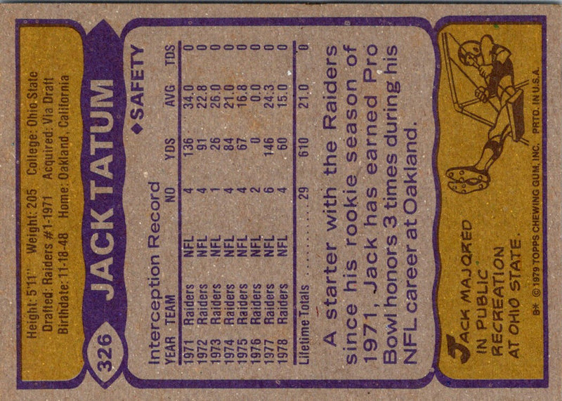 1979 Topps Jack Tatum