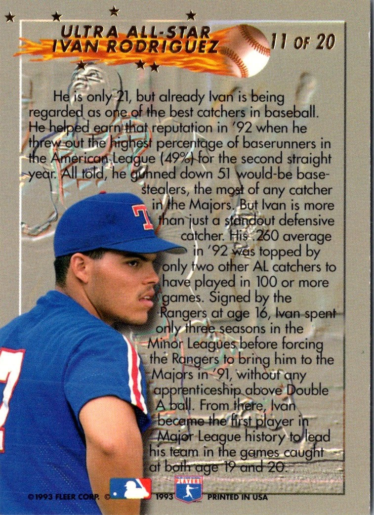 1993 Pacific Spanish Prism Inserts Ivan Rodriguez