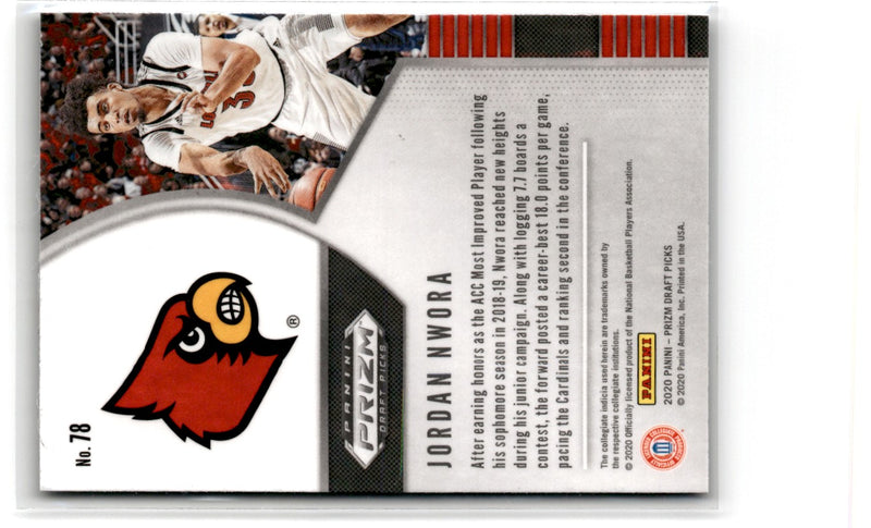 2020 Panini Prizm Draft Picks Collegiate Jordan Nwora