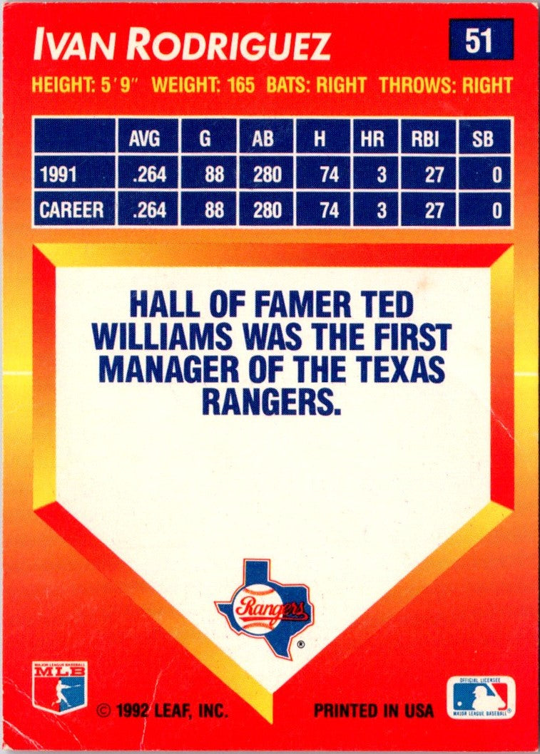 1992 Triple Play Ivan Rodriguez