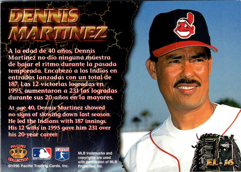1996 Pacific Crown Collection Estrellas Latinas Dennis Martinez