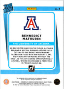 2022 Panini Chronicles Draft Picks Donruss Optic Rated Rookie Bennedict Mathurin