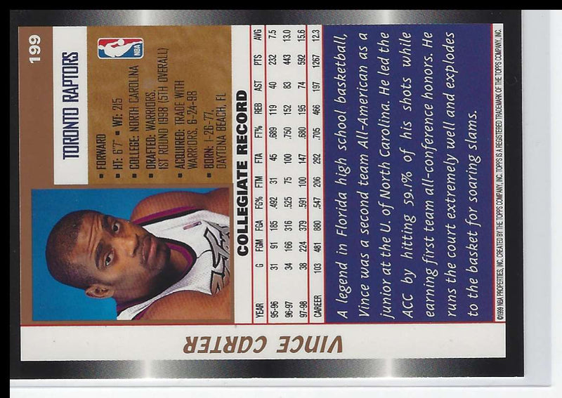 1998 Topps Vince Carter