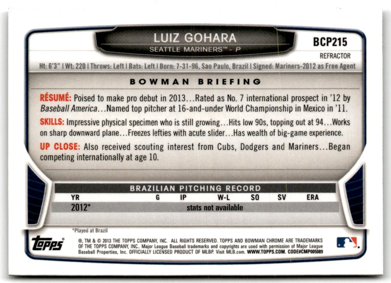 2013 Bowman Chrome Prospects Luiz Gohara