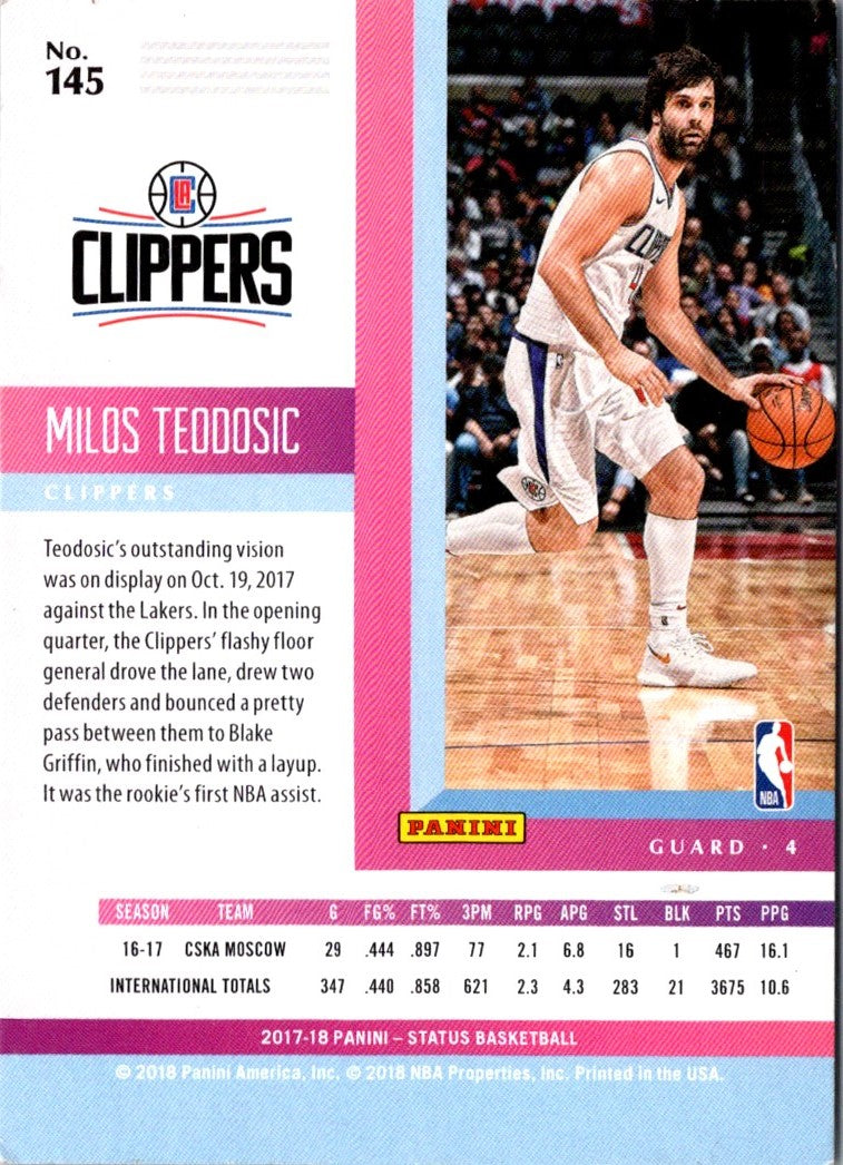 2017 Panini Status Milos Teodosic