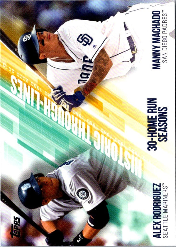 2019 Topps Historic Through-Lines Manny Machado/Alex Rodriguez #HTL-14