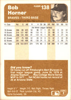 1983 Fleer Bob Horner #138