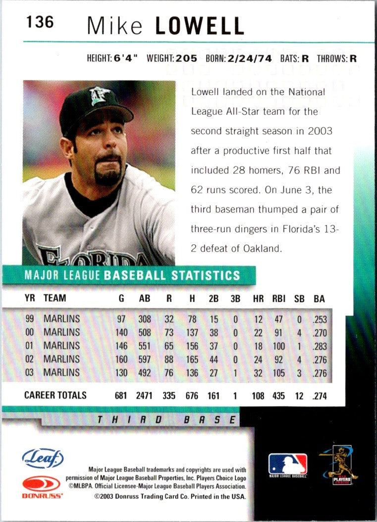 2004 Leaf Mike Lowell