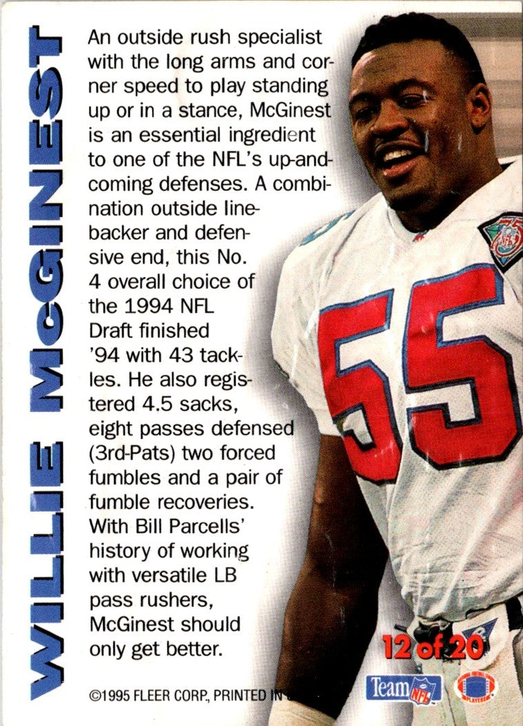 1995 Fleer Rookie Sensations Willie McGinest