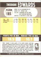 1990 Fleer Theodore Edwards #185 Rookie