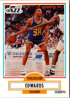 1990 Fleer Theodore Edwards #185 Rookie