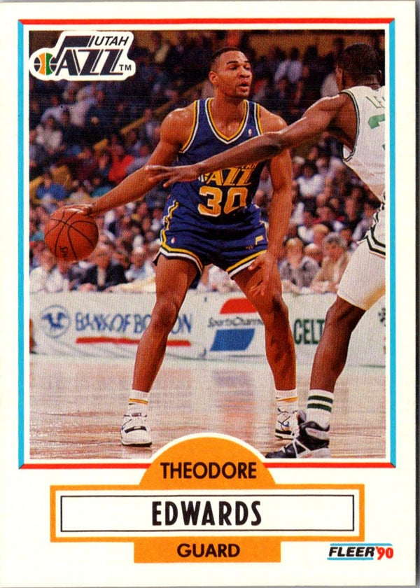 1990 Fleer Theodore Edwards #185 Rookie