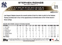 2022 Topps Stephen Ridings #516 Rookie