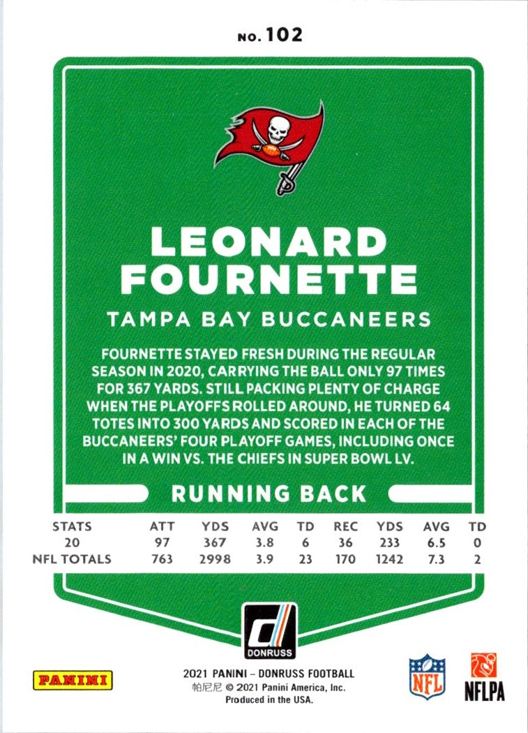 2021 Donruss Press Proof Red Leonard Fournette