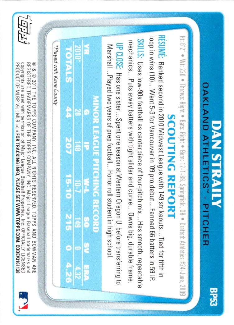 2011 Bowman Prospects Dan Straily