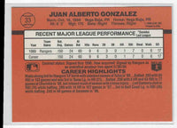 1990 Donruss Juan Gonzalez #33