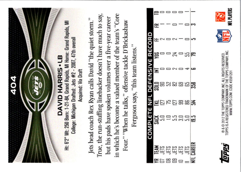 2012 Topps David Harris