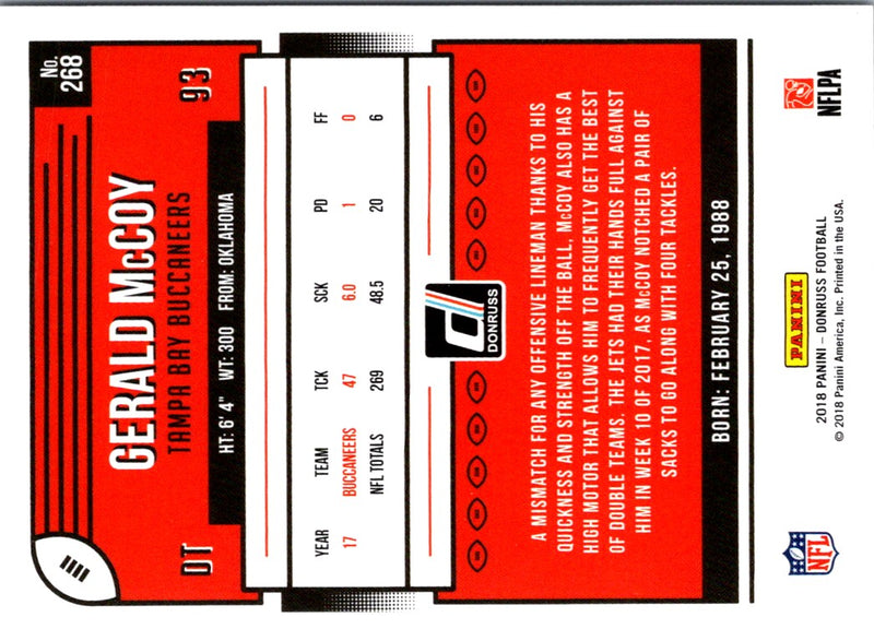 2018 Donruss Gerald McCoy