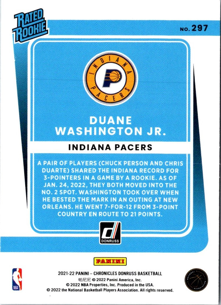 2021 Panini Chronicles Duane Washington Jr.