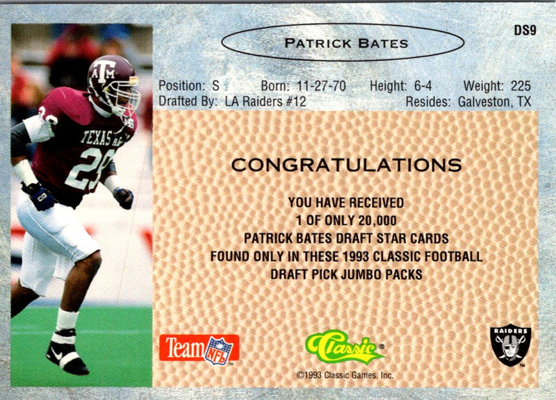 1993 Classic Draft Stars Patrick Bates