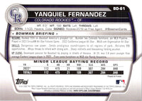 2023 Bowman Draft Yanquiel Fernandez #BD-61 Rookie