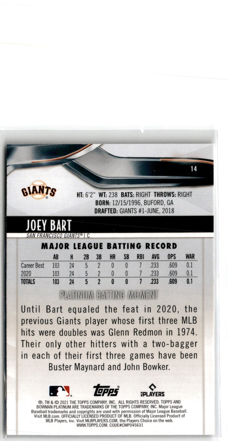 2021 Bowman Platinum Joey Bart