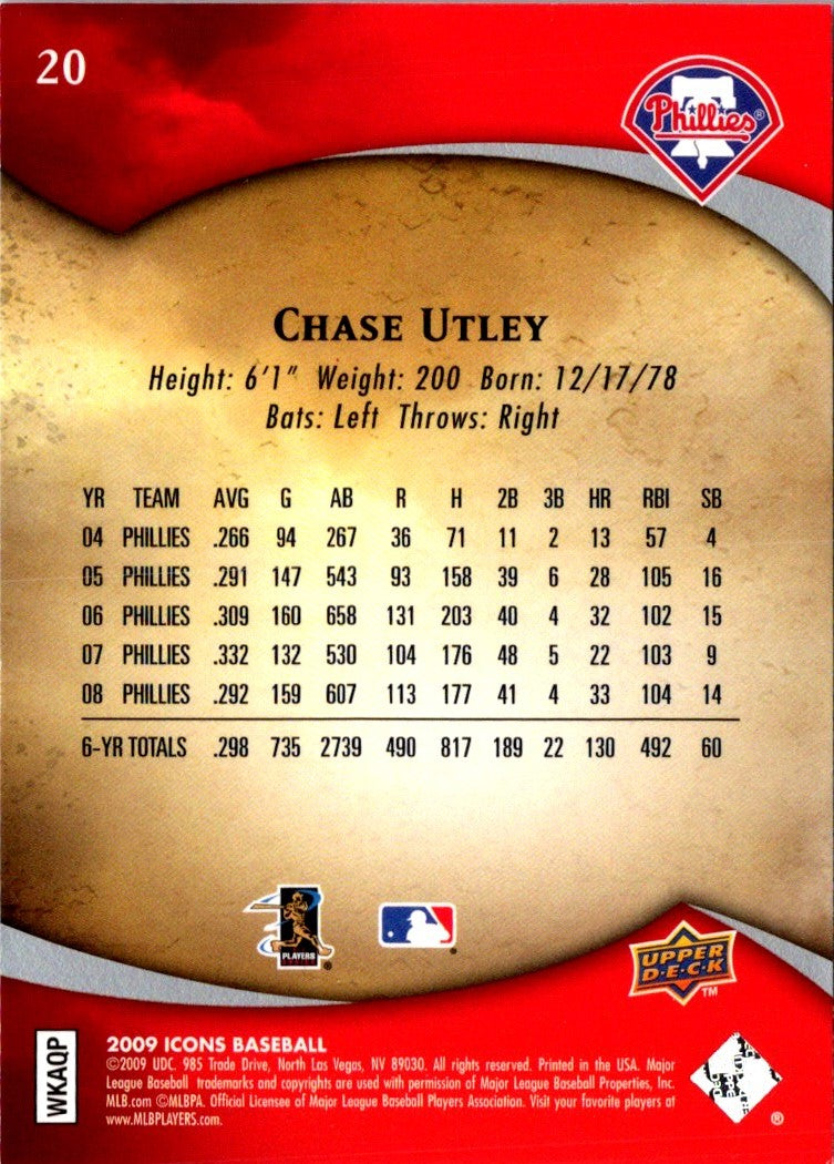 2009 Upper Deck Icons Chase Utley