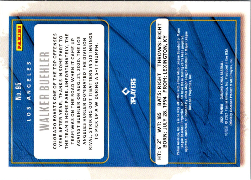 2021 Panini Diamond Kings Artist Proof Blue Walker Buehler